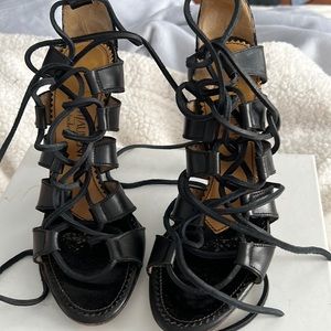 Classic YSL lace up sandals